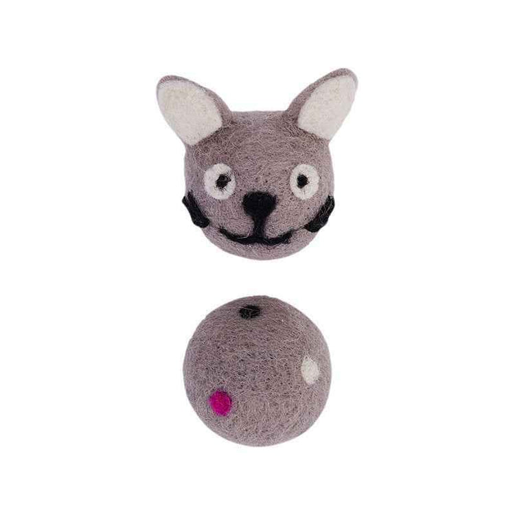 Colorful Felt Cat Toy Ball - Stretchy Fun for Active Pets