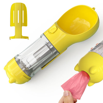 3-in-1 Portable Dog Water Bottle & Feeder - Pet Travel Water Bottle with Bowl & Bag Holder