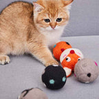 Colorful Felt Cat Toy Ball - Stretchy Fun for Active Pets