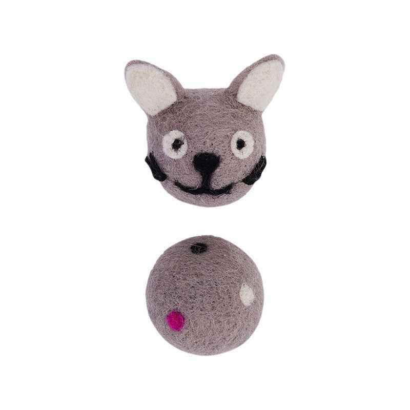 Colorful Felt Cat Toy Ball - Stretchy Fun for Active Pets