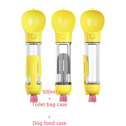 3-in-1 Portable Dog Water Bottle & Feeder - Pet Travel Water Bottle with Bowl & Bag Holder