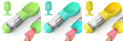 3-in-1 Portable Dog Water Bottle & Feeder - Pet Travel Water Bottle with Bowl & Bag Holder