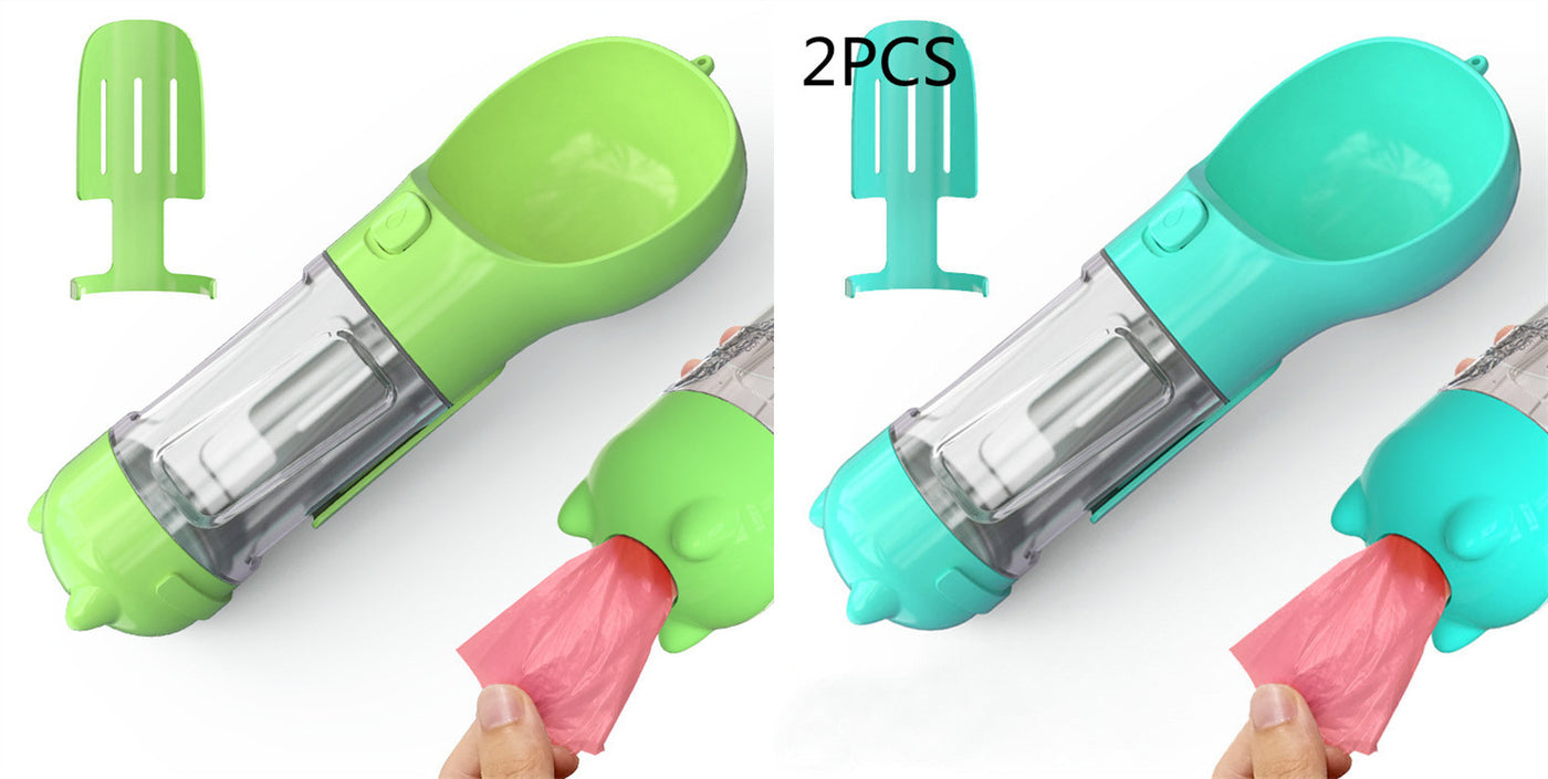 3-in-1 Portable Dog Water Bottle & Feeder - Pet Travel Water Bottle with Bowl & Bag Holder