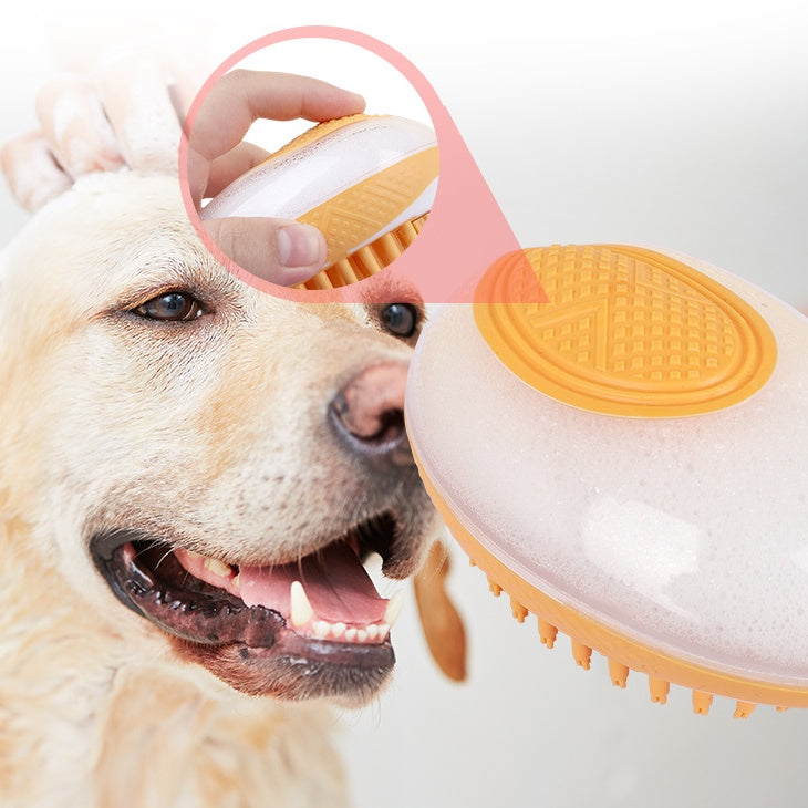 Dog Cat Bath Brush 2-in-1 -  Pet SPA Massage Comb Soft Silicone Pets