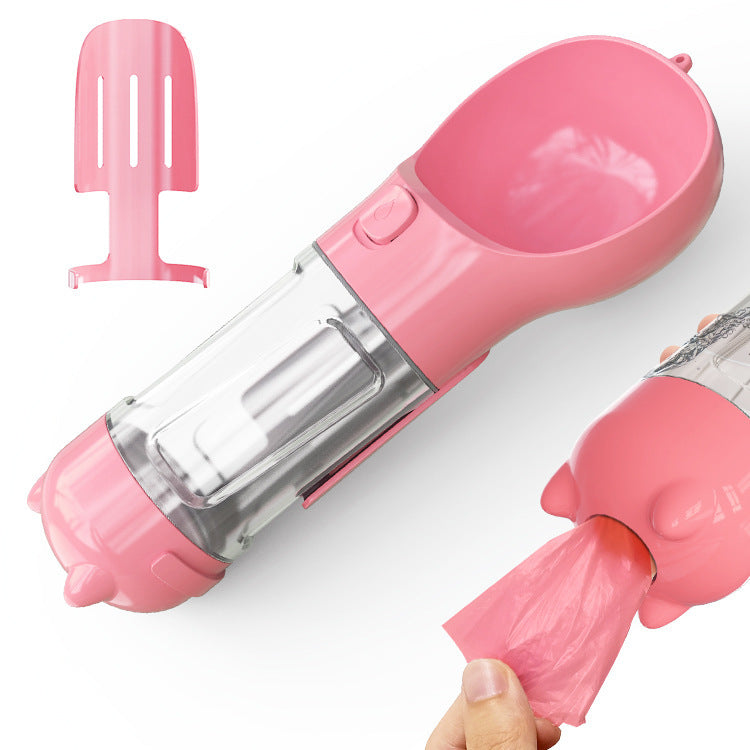 3-in-1 Portable Dog Water Bottle & Feeder - Pet Travel Water Bottle with Bowl & Bag Holder