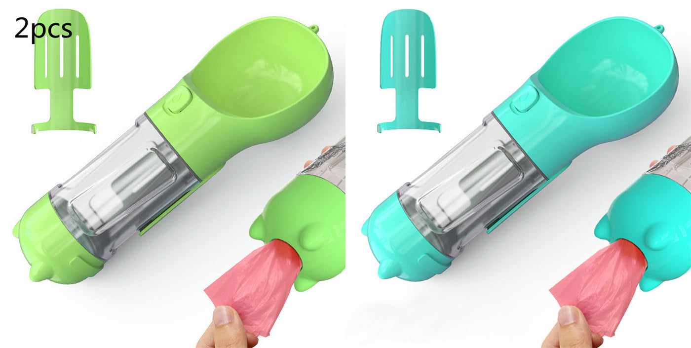 3-in-1 Portable Dog Water Bottle & Feeder - Pet Travel Water Bottle with Bowl & Bag Holder
