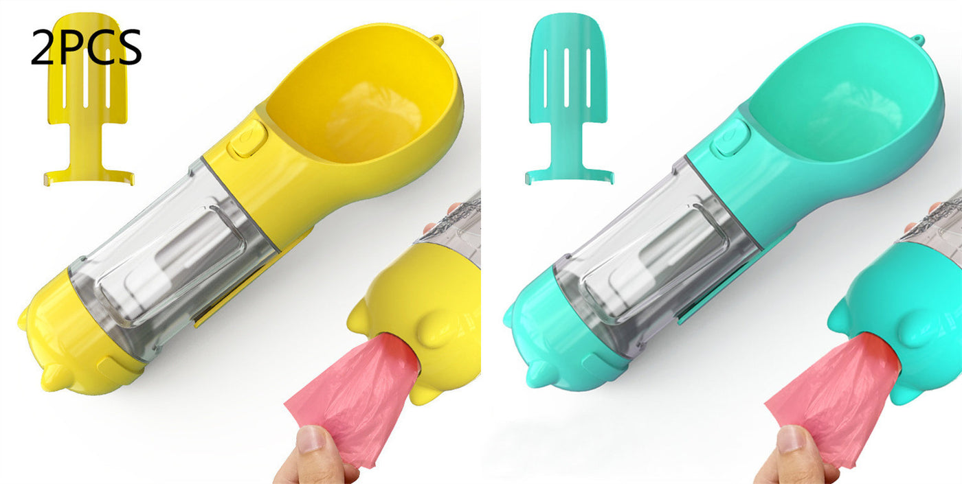 3-in-1 Portable Dog Water Bottle & Feeder - Pet Travel Water Bottle with Bowl & Bag Holder