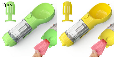 3-in-1 Portable Dog Water Bottle & Feeder - Pet Travel Water Bottle with Bowl & Bag Holder