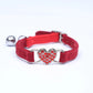 Heart Charm Velvet Cat Collar