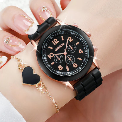 Quartz Watches Heart Jewelry Set