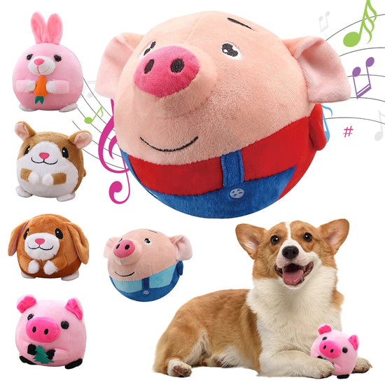 Automatic Bouncing Plush Dog Toy