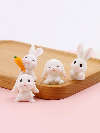 Piece Mini Bunny Figurine Set
