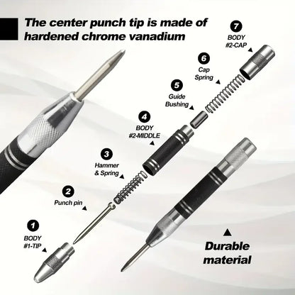 Precision Hole Marker for Wood & Metal – Durable Steel Alignment Tool