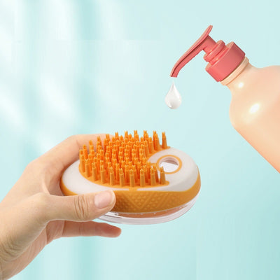 Dog Cat Bath Brush 2-in-1 -  Pet SPA Massage Comb Soft Silicone Pets