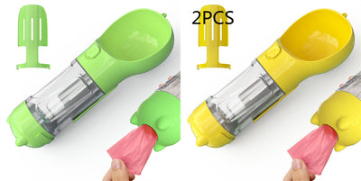3-in-1 Portable Dog Water Bottle & Feeder - Pet Travel Water Bottle with Bowl & Bag Holder