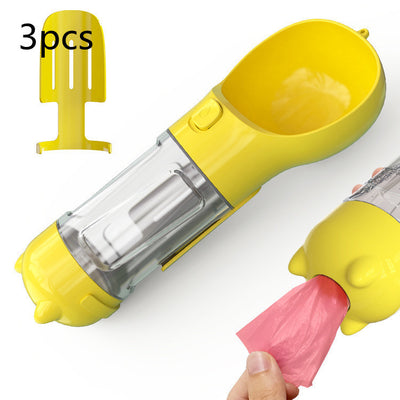 3-in-1 Portable Dog Water Bottle & Feeder - Pet Travel Water Bottle with Bowl & Bag Holder
