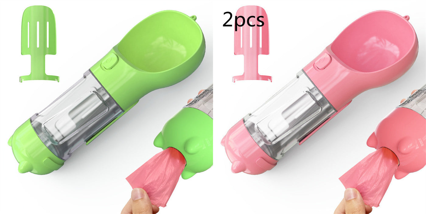 3-in-1 Portable Dog Water Bottle & Feeder - Pet Travel Water Bottle with Bowl & Bag Holder