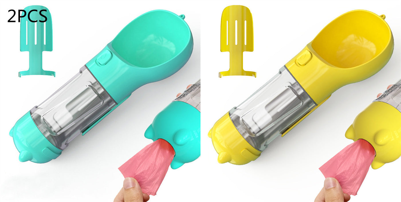 3-in-1 Portable Dog Water Bottle & Feeder - Pet Travel Water Bottle with Bowl & Bag Holder