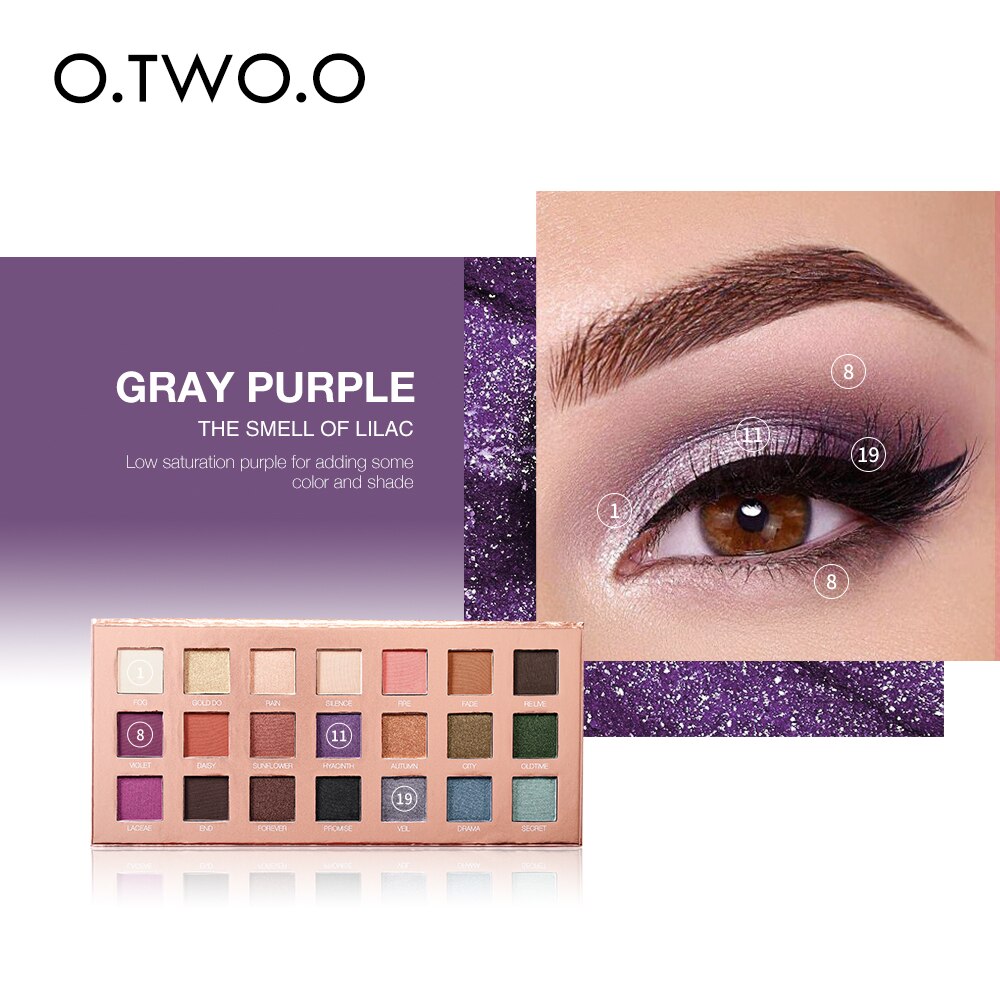 Paleta de Sombras O.TWO.O Glitter - 21 Cores - VITOCLEI STORE