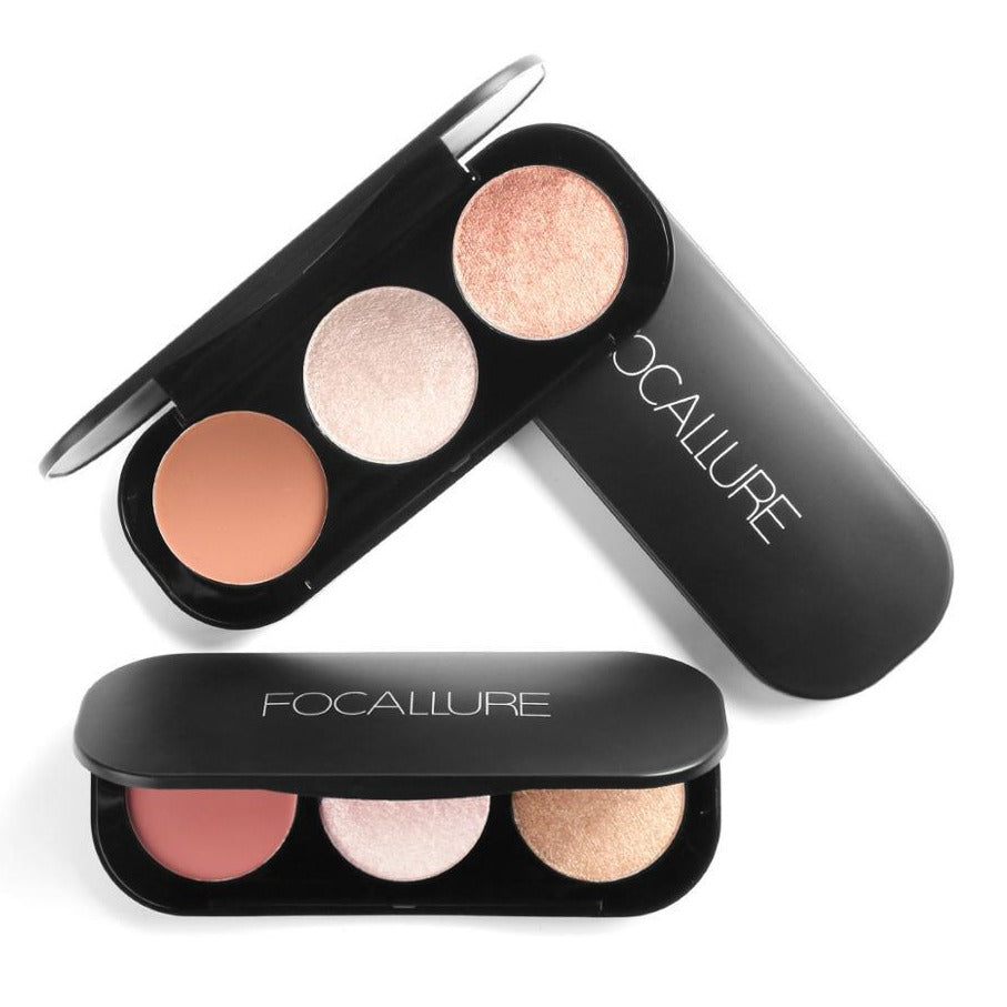 Paleta de Iluminador Focallure - 3 Cores - VITOCLEI STORE