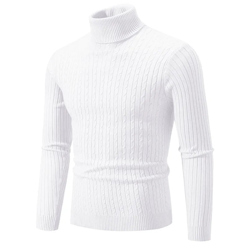 New Men's High Neck Sweater Solid Color - VITOCLEI STORE