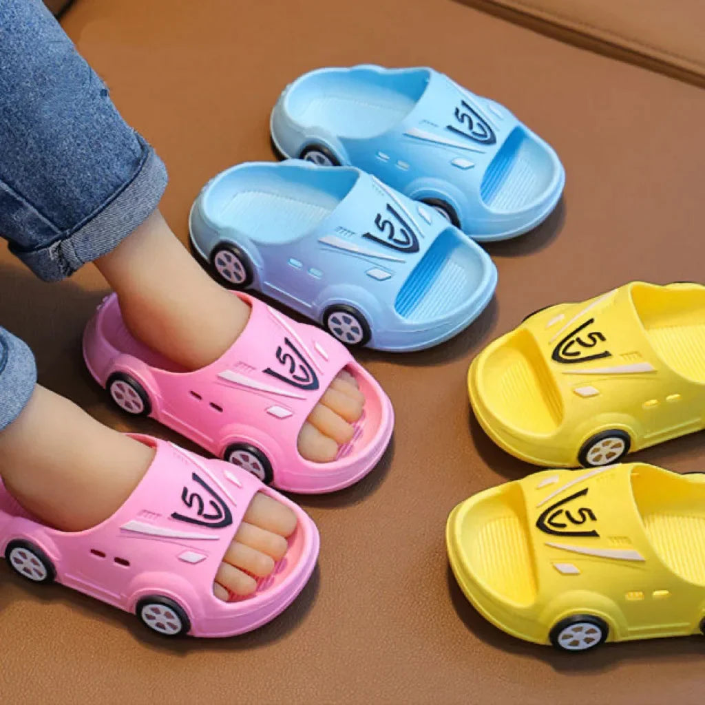 Kids Luminous Slippers Summer Indoor Cartoon Car - VITOCLEI STORE