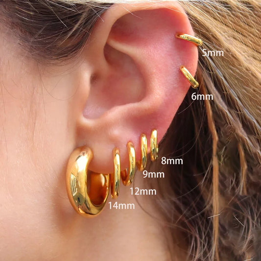 Huggie Small Hoop Earrings For Women Round Circle Punk Unisex - VITOCLEI STORE
