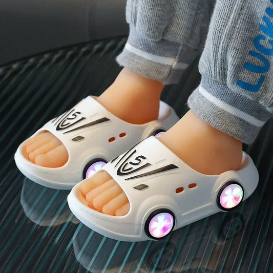 Kids Luminous Slippers Summer Indoor Cartoon Car - VITOCLEI STORE