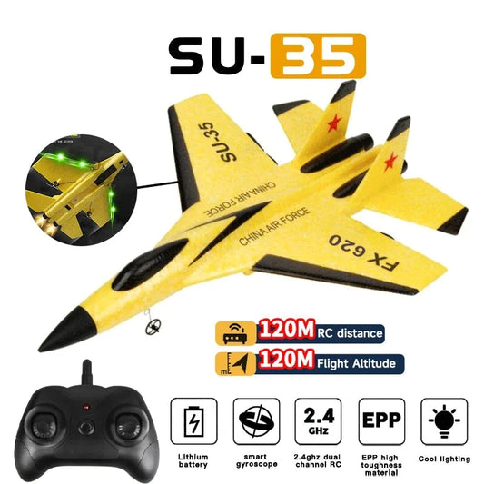 RC Plane SU35 2.4G With LED Lights Aircraft Remote Control - VITOCLEI STORE