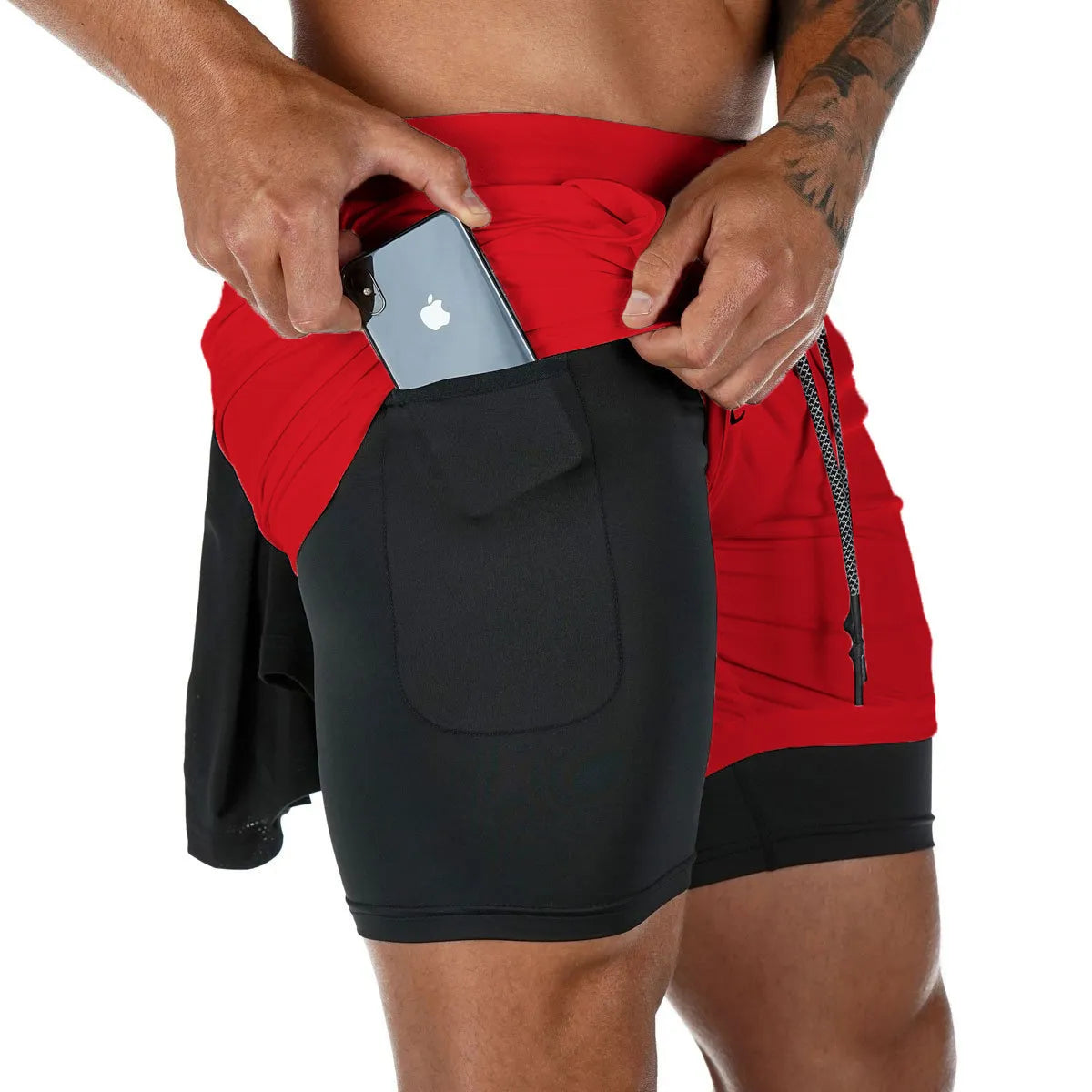 Men's Double Layer Fitness Shorts - VITOCLEI STORE