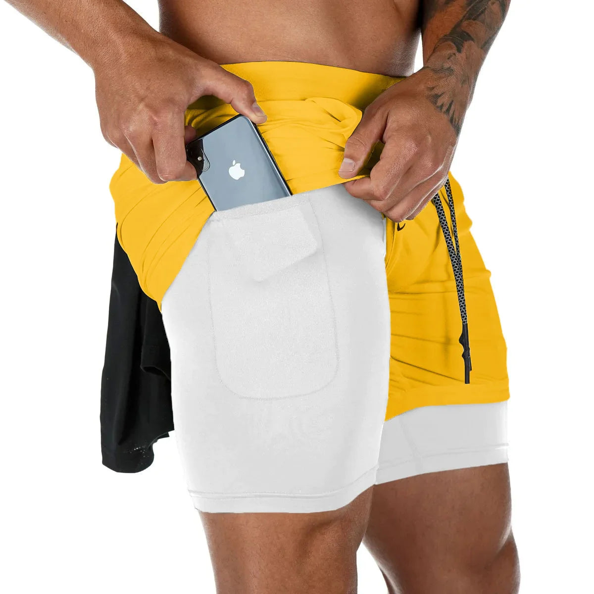 Men's Double Layer Fitness Shorts - VITOCLEI STORE