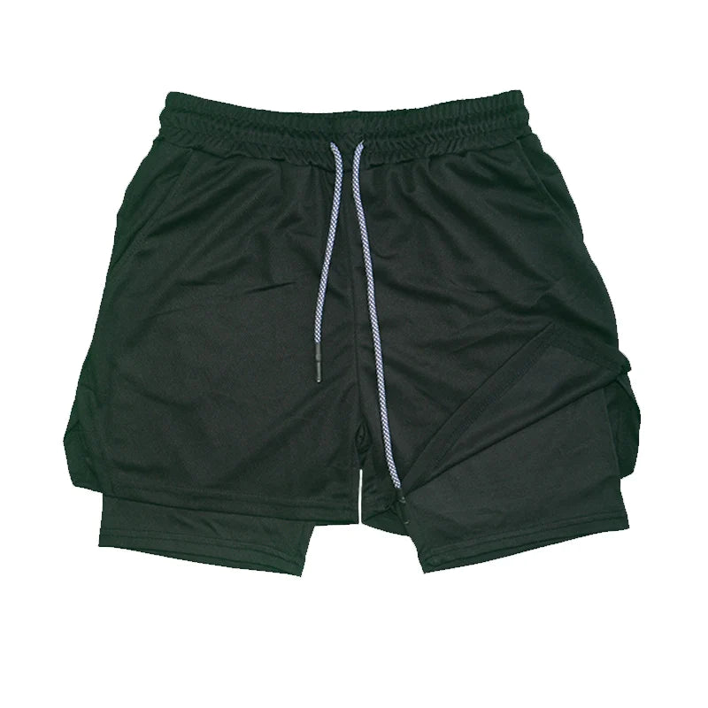Men's Double Layer Fitness Shorts - VITOCLEI STORE