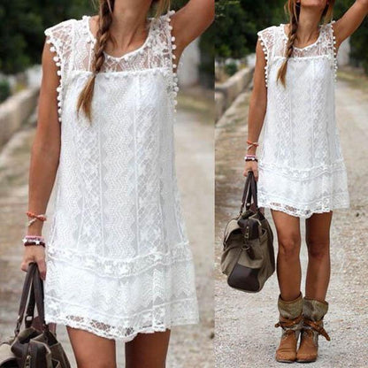 Vestido Curto Renda Boho - VITOCLEI STORE